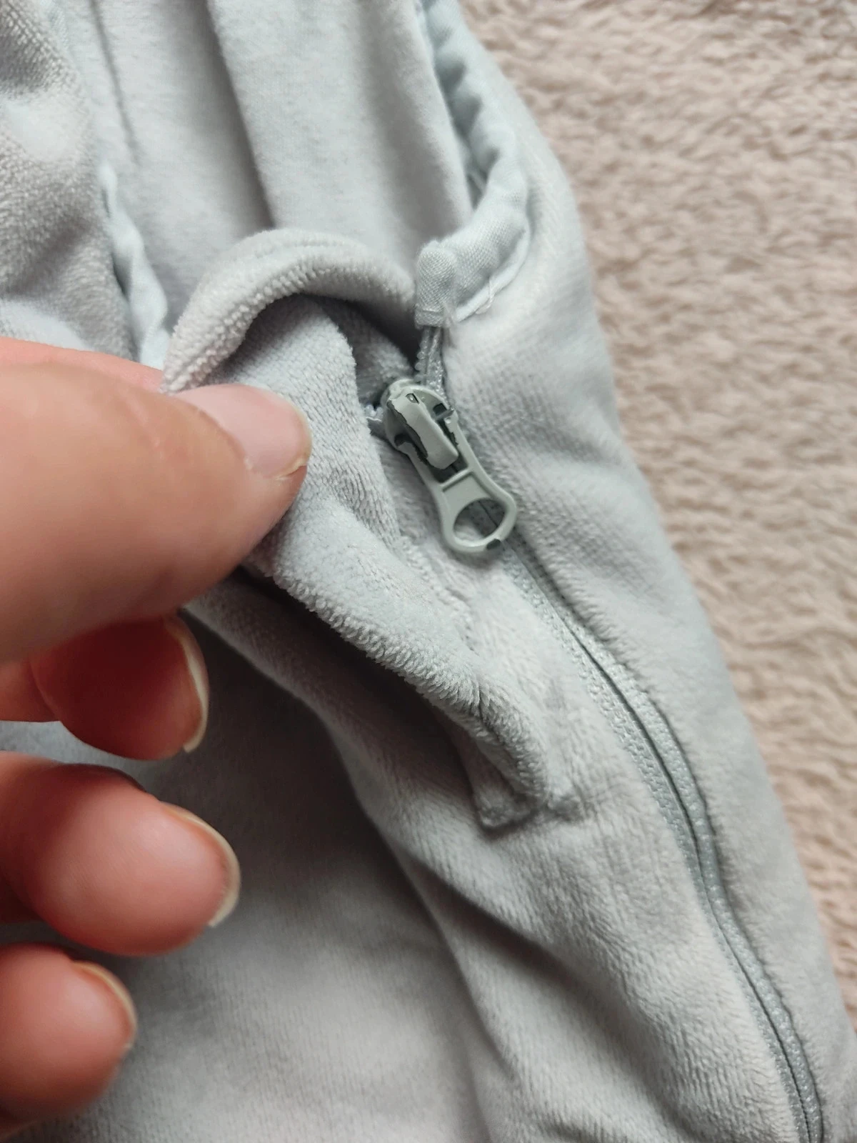 Grey velvet sleeping bag Boîte À Malices - Size 90/110 cm - Very good condition – photo 4